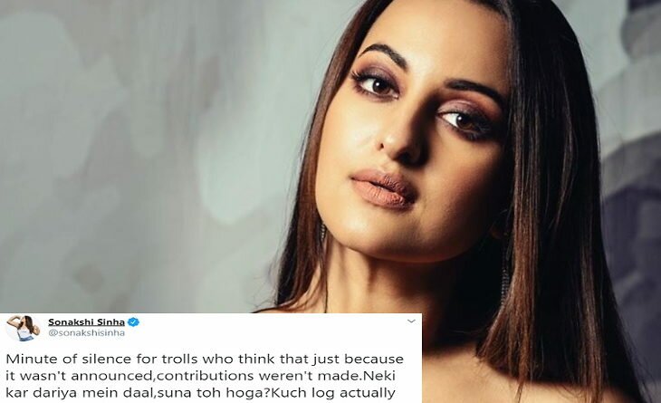 Sonakshi Sinha gives an epic reply to trolls, questioning her contribution toward the COVID-19 relief fund